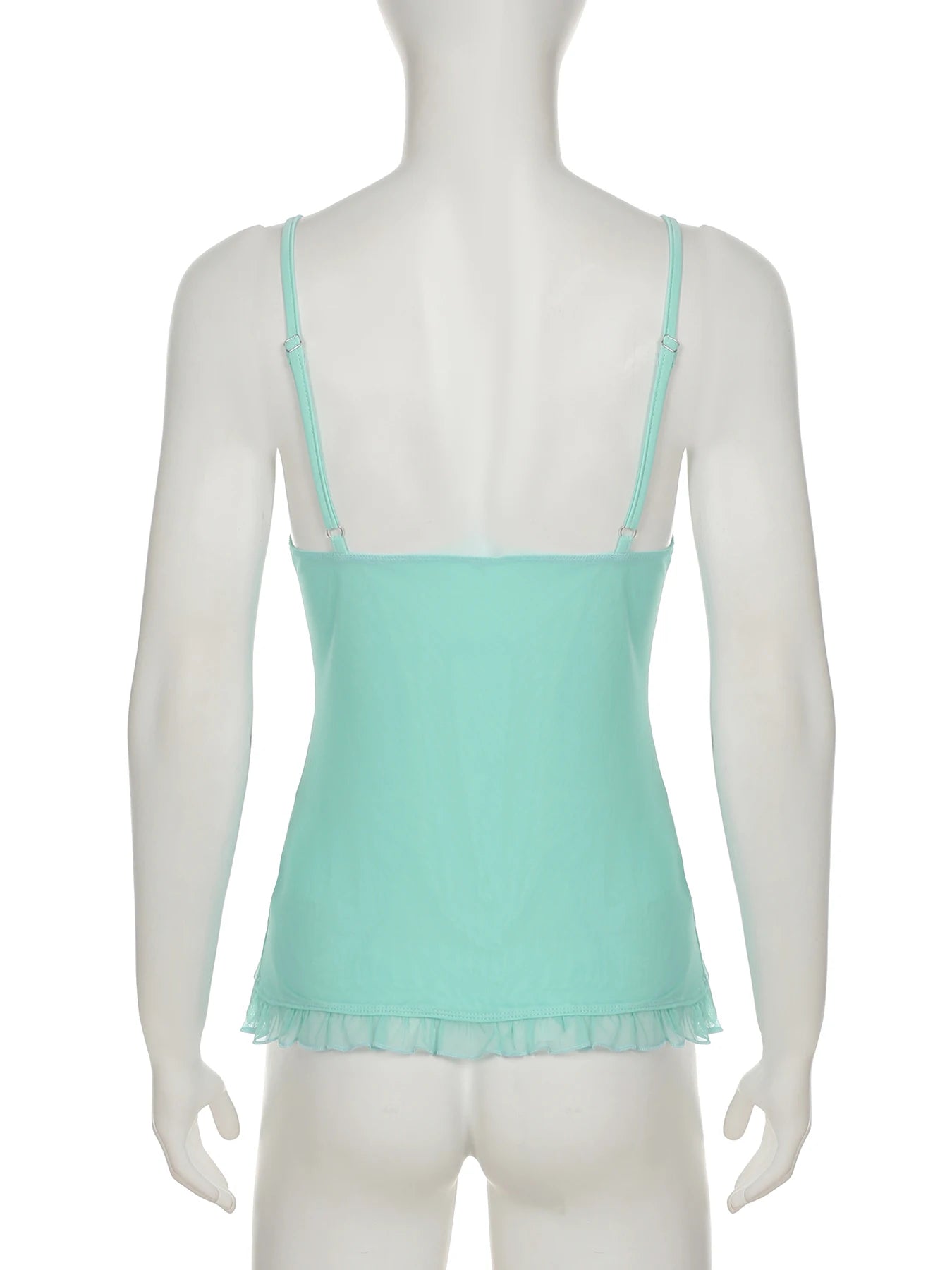 fashionV-neck Mesh Bow Sexy Camisole Chic Summer Sleeveless Chic Vintage Bodycon Bustiers Off Shoulder Hottie 90s Top