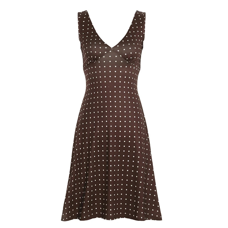 fashionFrench Polka Dot Dress Retro Bodycon Elegant Vintage Fashion Women's Clothing Chic Vintage Retro Evening Outfits