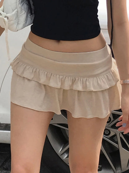 fashion Knitted Stringy Selvedge Short Skirts Vintage Chic Basic Streetwear Sexy Elastic Clothes Fashion Solid Bottoms