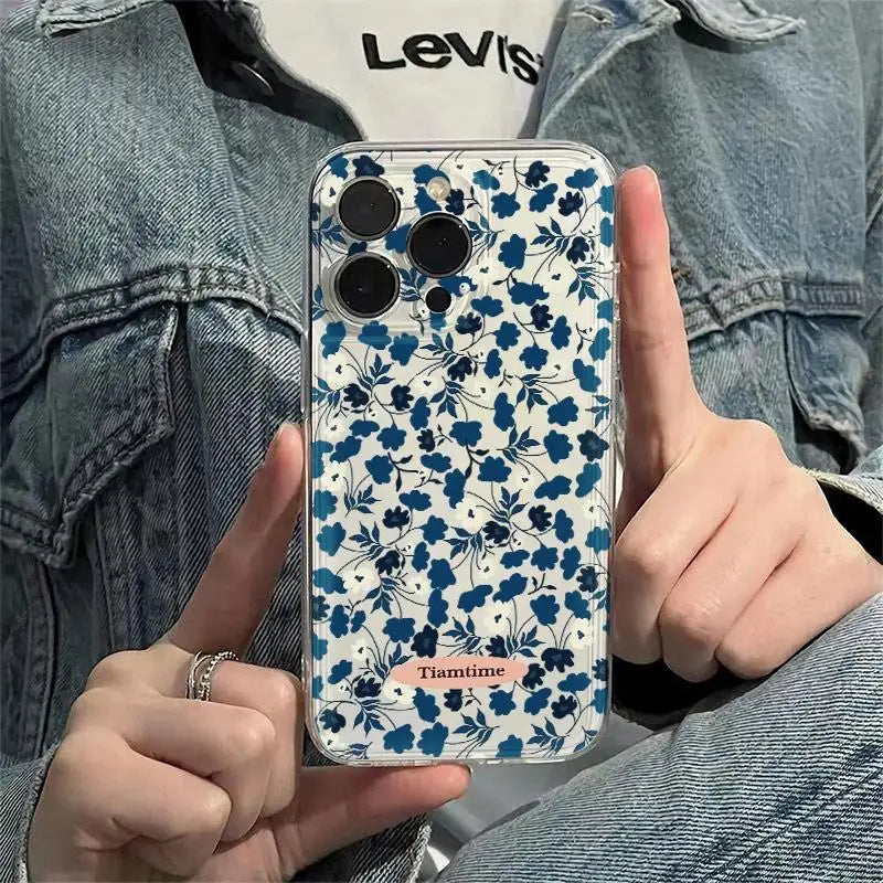 Flower Phone Case For Samsung Galaxy S24 Ultra S23 FE S20 S21 S22 Plus A54 5G A55 A35 A25 A14 A15 A24 A34 Clear Silicone Cases