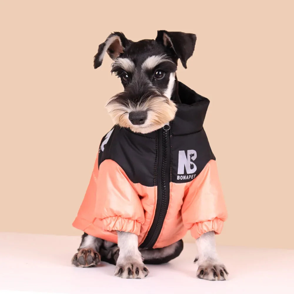 Luxury Dog Down Jacket Winter Pet Clothes for Small Dogs Reflective Large Dog Coat French Bulldog Costume Labrador Husky Outfits