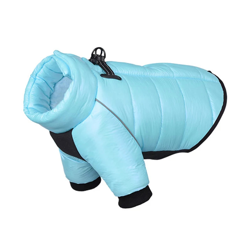 Winter Dog Down Jacket Waterproof Dog Clothes for Small Dogs Build-in Collar Puppy Jumpsuit Reflective Pet Coat French Bulldog