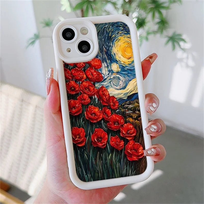 Case for Motorola Moto Edge 50 Pro 60 Fusion 40 NEO G84 G54 G75 G35 G85 5G G32 G52 G60 Silicone INS Starry Sky Sunflowers Cover