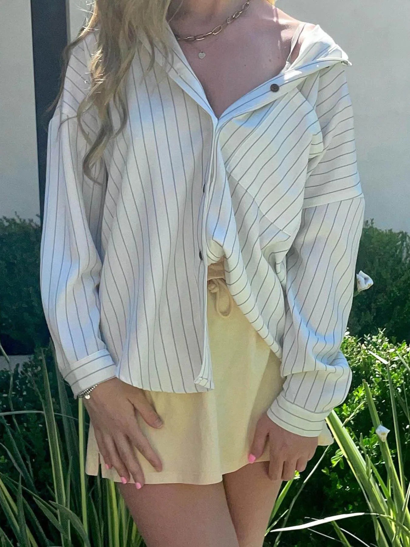 fashionStripe Loose Casual Blouses Lapel Vintage Button Harajuku Y2k 90s Basic Tees Korea Streetwear Fashion Baggy Tops