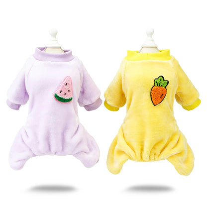 Kawaii Dog Jumpsuit Winter Warm Dog Clothes for Small Dogs Puppy Cat Costume Yorkie French Bulldog Clothing Chihuahua Pajamas