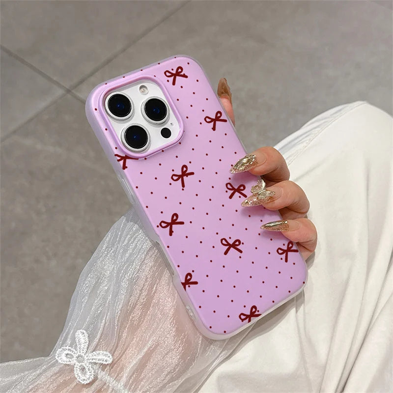 Phone Case For Huawei Honor 400 Pro Magic 6 Lite 90 Lite X9B X7B Polka Dot Red Bowknot Matte Soft Candy Full Protection Shell