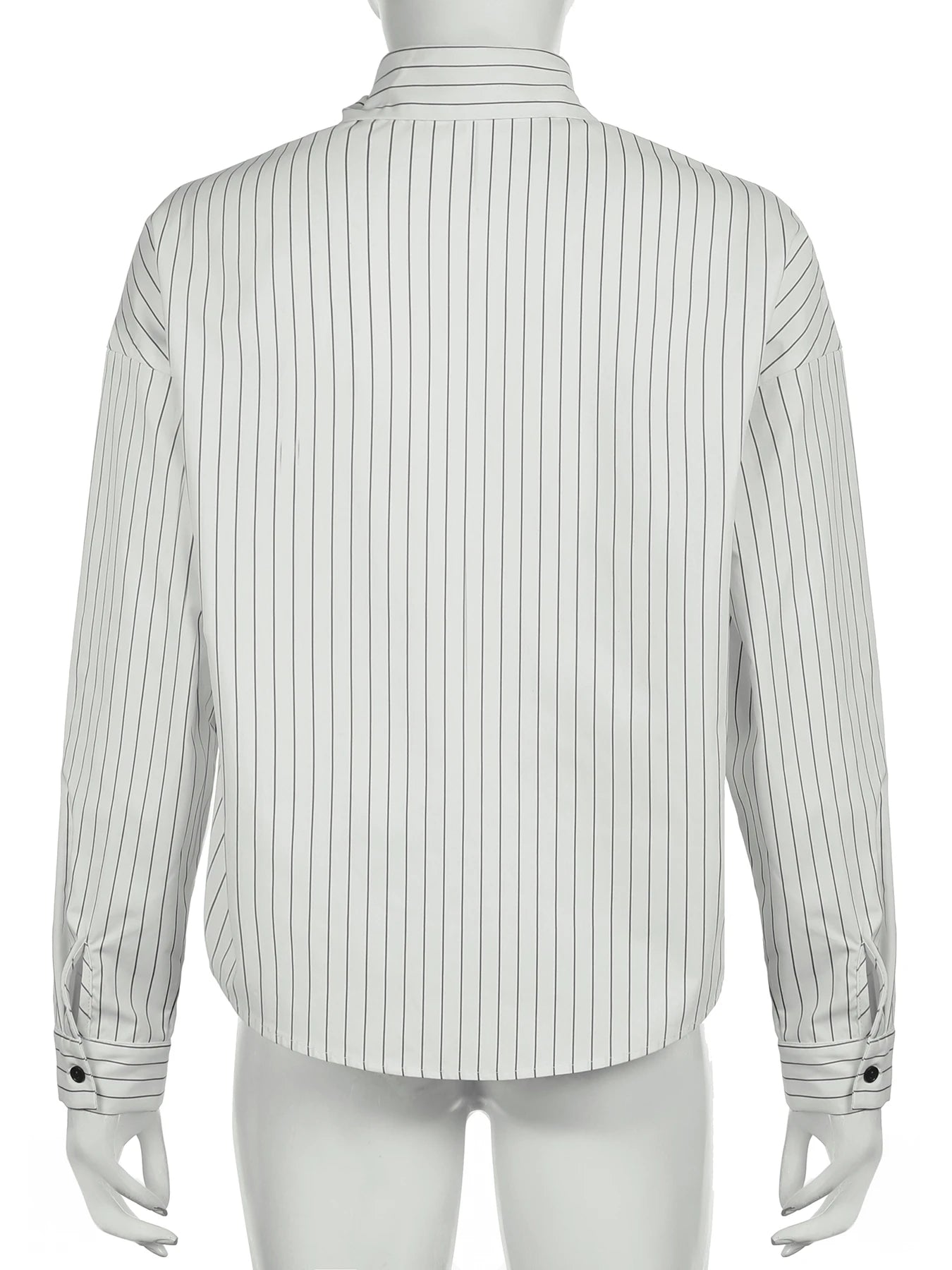 fashionStripe Loose Casual Blouses Lapel Vintage Button Harajuku Y2k 90s Basic Tees Korea Streetwear Fashion Baggy Tops