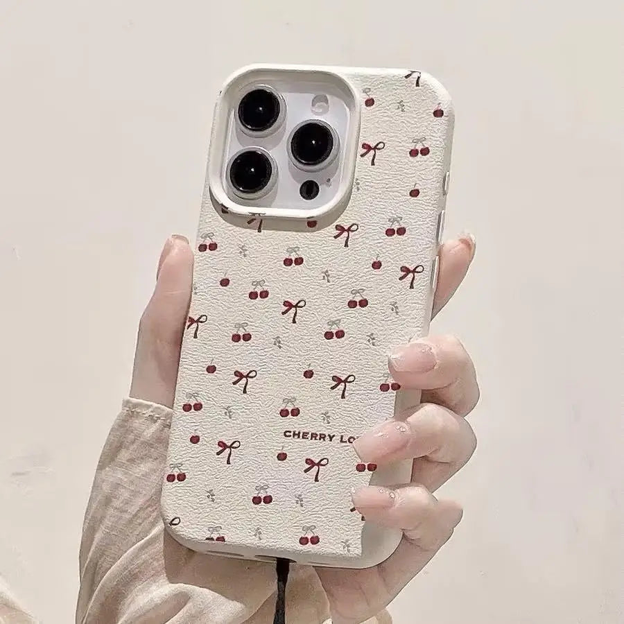 Phone Case For Xiaomi Redmi Note 14 13 12 Pro Plus Redmi A5 A3 14C Cover Cute Cherry Flower Lichee Pattern Full Protection Skin
