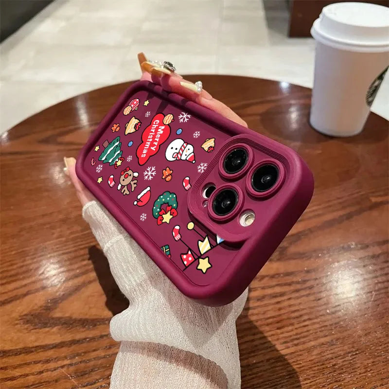 Cartoon Christmas Pattern Phone Cases For Motorola Moto Edge 50 Pro 60 Fusion 40 NEO G84 G54 G75 G35 G85 5G G32 G52 G60 Case
