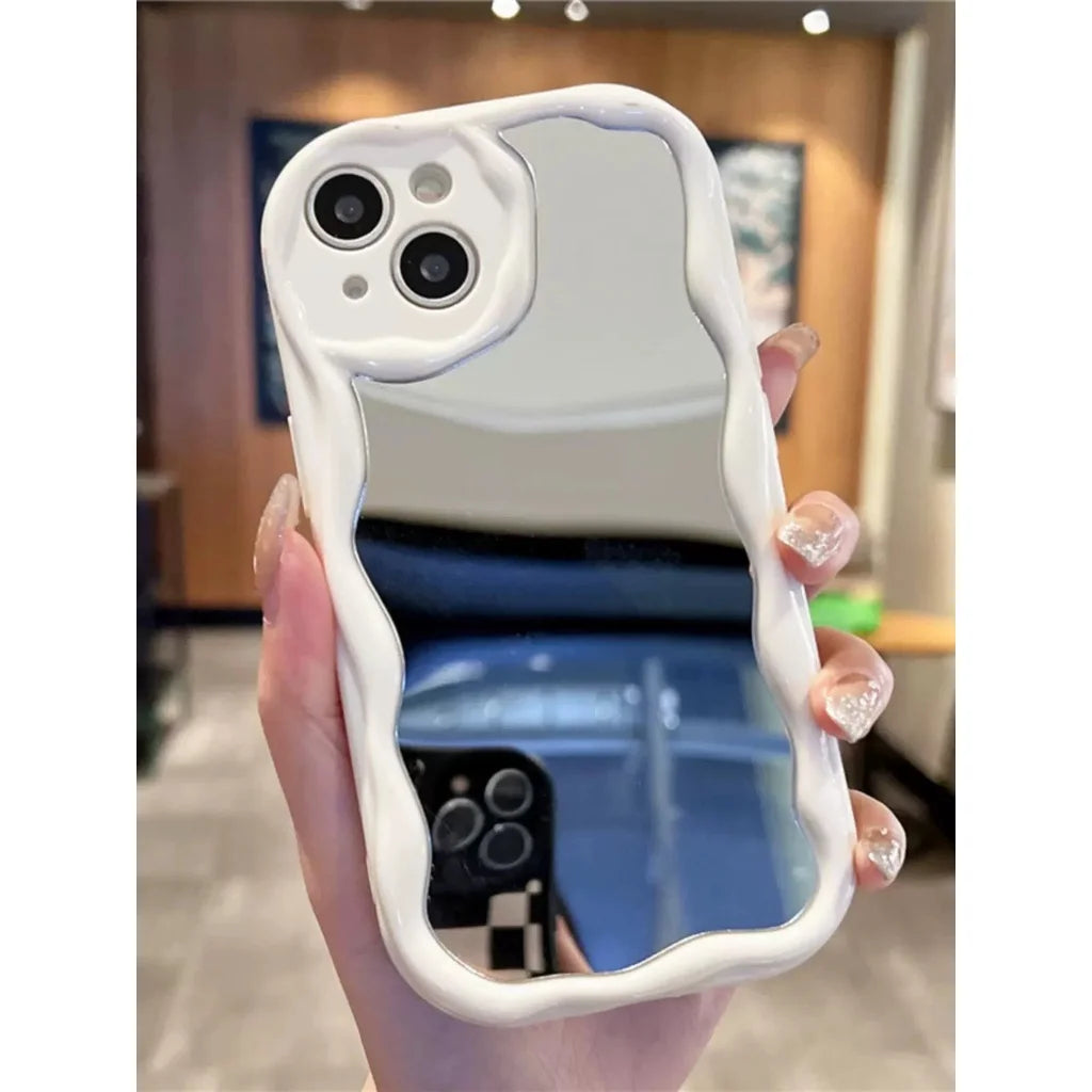 Make Up Mirror Wavy Case For Motorola Moto Edge 50 Fusion Pro Ultra G84 G60 G54 G52 G14 G53 G22 G35 G05 G34 G75 G15 G30 E13 E22