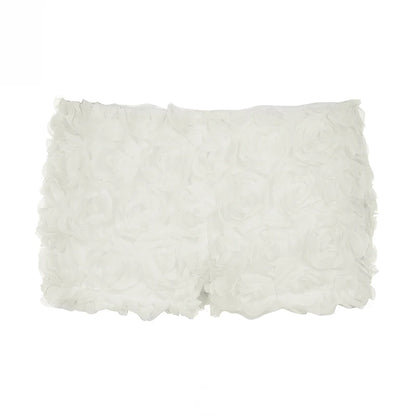 fashionThree-Dimensional Floral Shorts Slim Summer Streetwear Chic Sweet Casual Clothings Solid Vintage Sexy 90s Bottoms