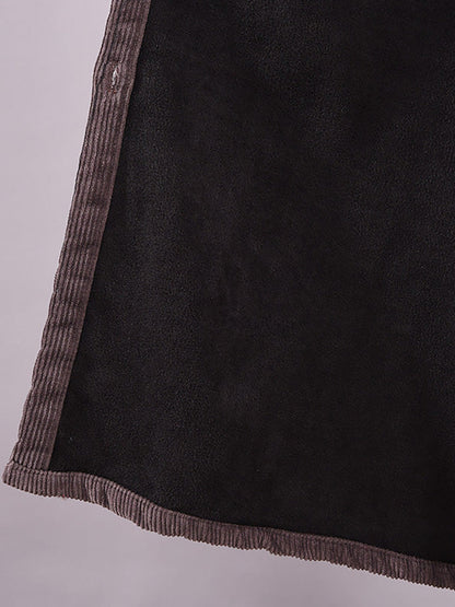 Plus Size Winter Thicken Warm Corduroy Dress Coat