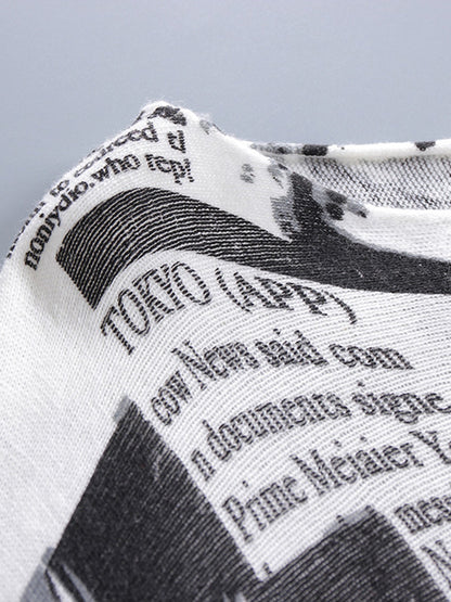 Long Sleeves Loose Letter Print Printed Round-Neck Knitwear Pullovers Sweater Tops