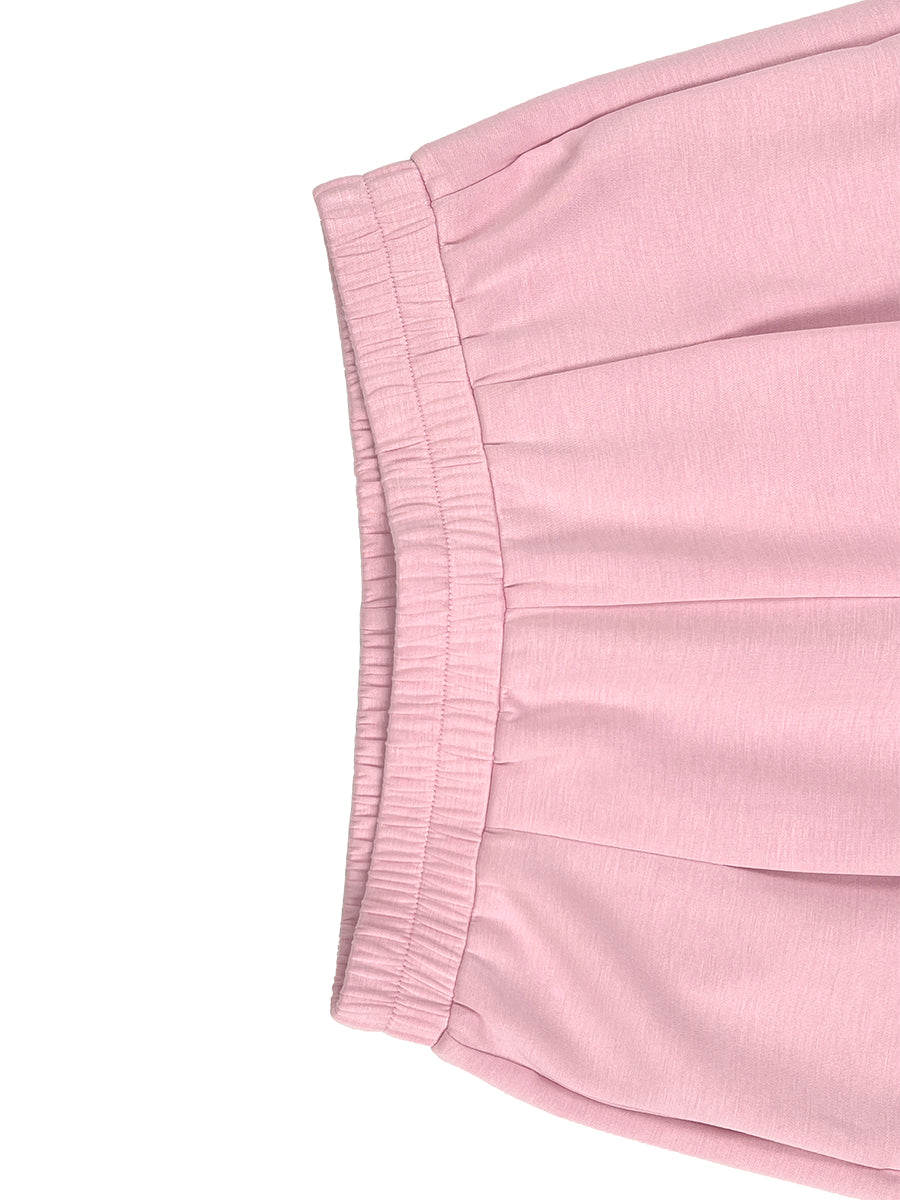 Cropped High Waisted Pleated Pockets Solid Color Pants Trousers