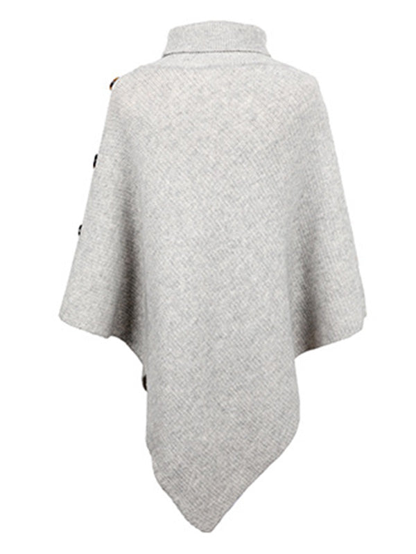Casual 7 Colors High-Neck Sweater Cape