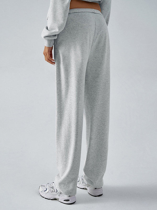 Loose Drawstring Solid Color Pants Trousers