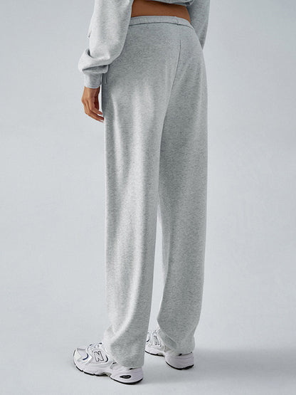 Loose Drawstring Solid Color Pants Trousers