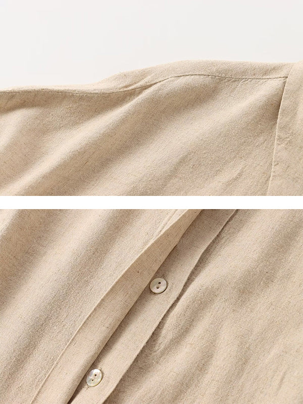 Loose Solid Color Split-Joint Split-Side Lapel Blouse + Elasticity Pleated Pants Trousers Two Pieces Set