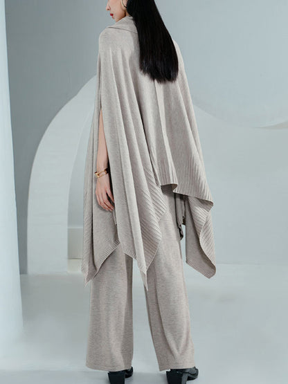 High-Low Long Sleeves Solid Color Heaps Collar Pullovers Sweater Tops