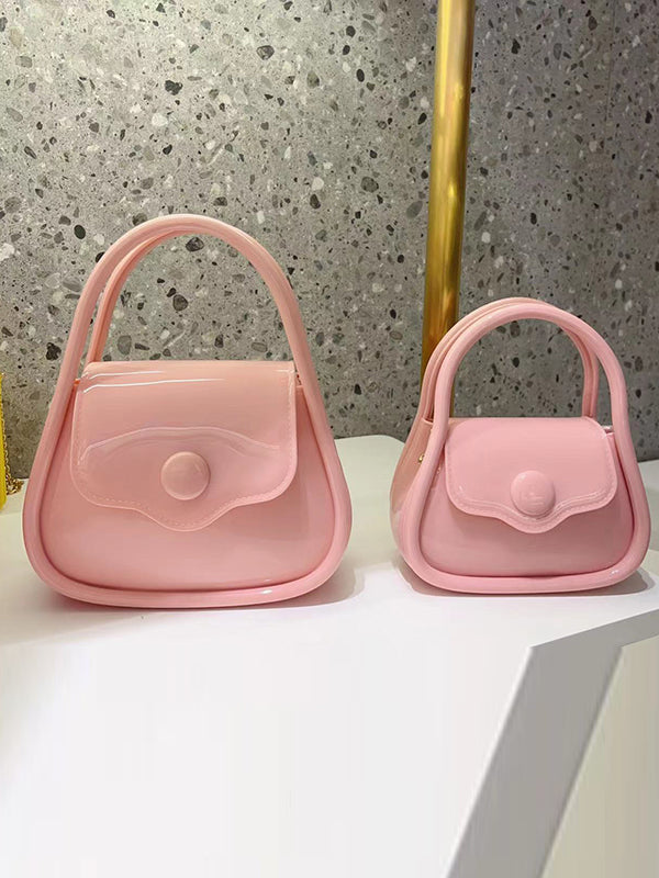 Chains Solid Color Crossbody Bags Satchels