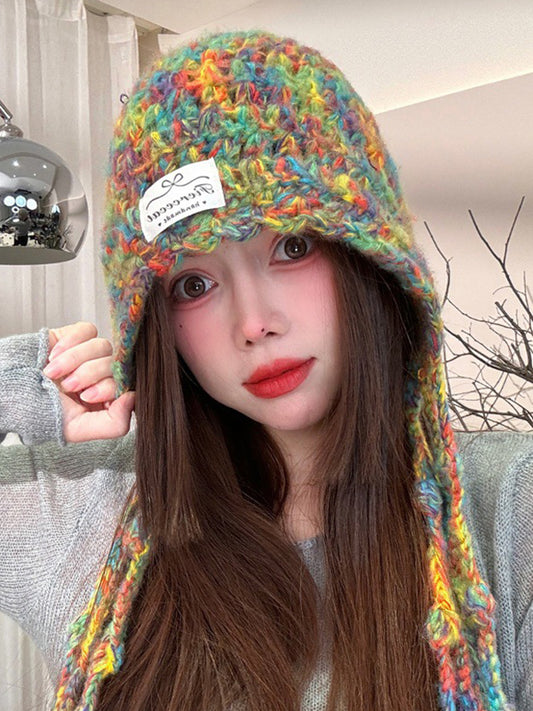 Contrast Color Keep Warm Tasseled Hats