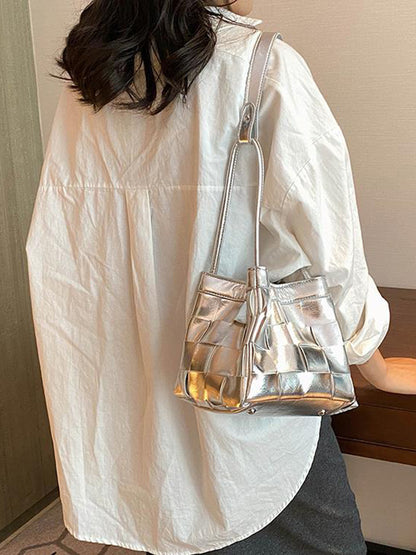 Solid Color Weave Handbags