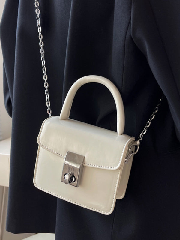 Chains Solid Color Crossbody Handbags