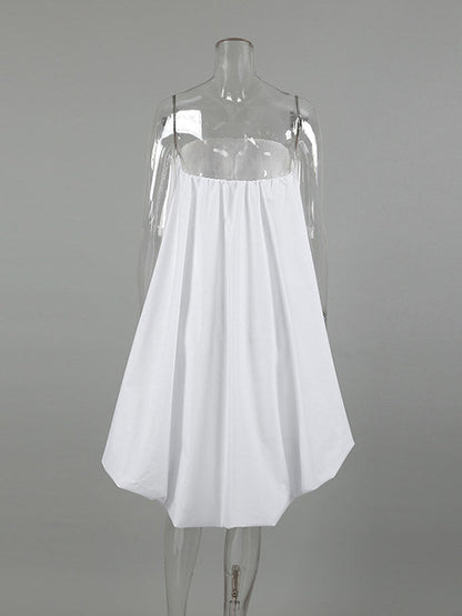 High-Low Sleeveless Elasticity Pleated Solid Color Split-Joint Tube Blouses&Shirts Tops