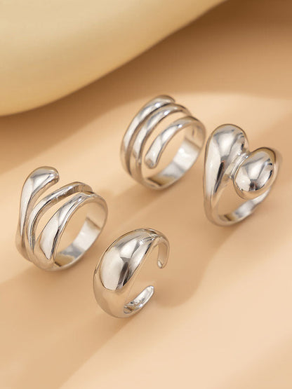 Geometric Solid Color Rings Accessories