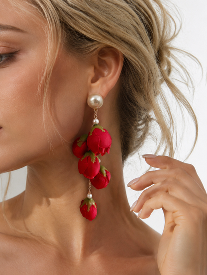 Tasseled Flower Shape Drop Earrings