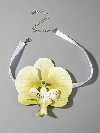 Three-Dimensional Flower Solid Color Flower Shape Necklaces Accessories