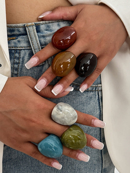 Irregularity Geometric Shiny Rings Accessories