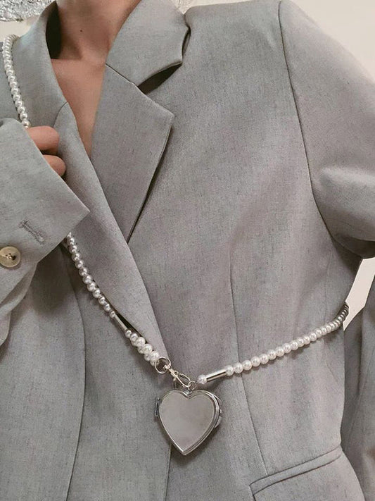 Beaded Heart Shape Shiny Waist Chain Accessories