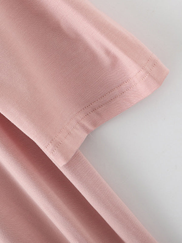 Modal Long Sleeve Split-Side Loose Pajamas Dress