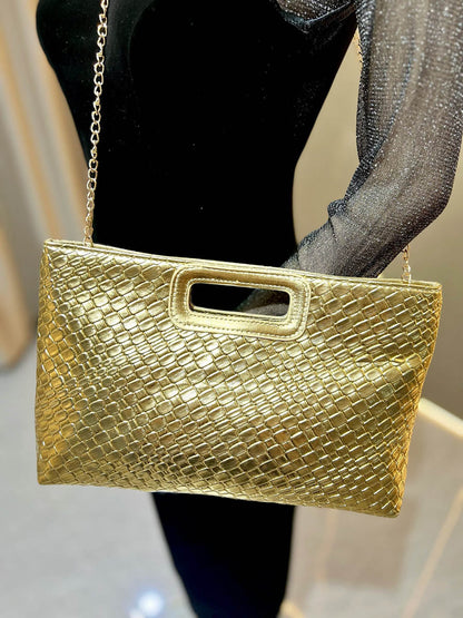 Chains Geometric Shiny Snakeskin Crossbody Bags Evening Bags & Clutches