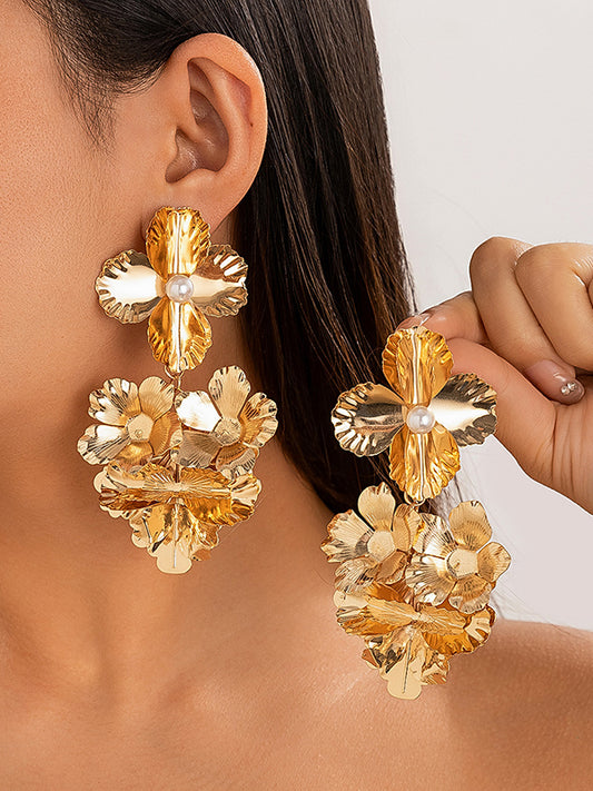 Flower Shape Drop Earrings