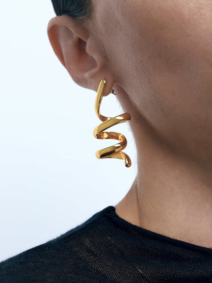 Solid Color Spirality Earrings Accessories