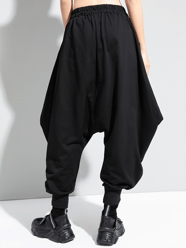 Zipper Original Simple Loose Solid Harem Pants
