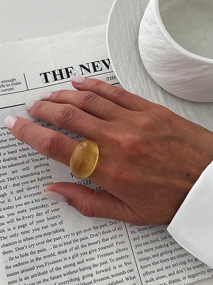 Geometric Shiny Slightly Sheer Rings Accessories