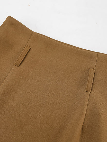 Loose Mermaid No Belt Solid Color Split-Joint Zipper Skirts Bottoms