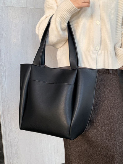 Solid Color Split-Joint Bags Shoulder Bags Tote Bags