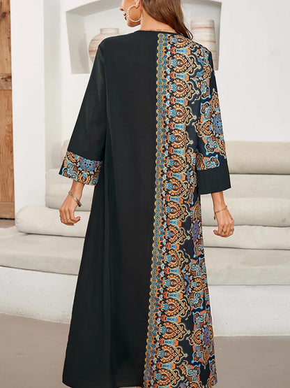 Loose Asymmetric Printed Maxi Dresses