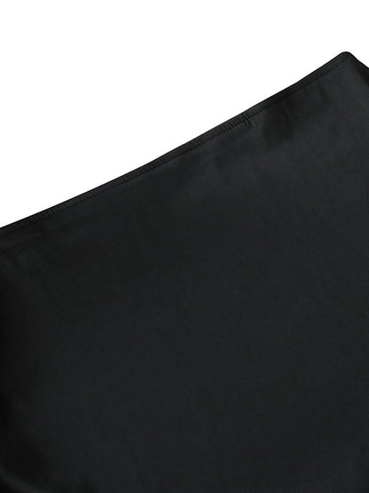 High Waisted Elasticity Solid Color Split-Joint Skirts