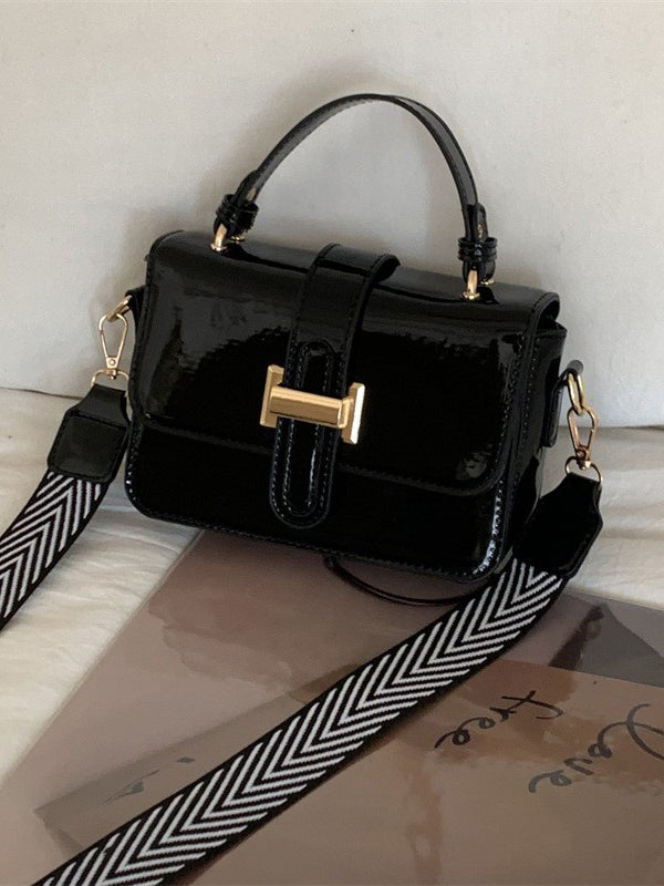 Belt Buckle Shiny Split-Joint Bags Crossbody Bags Handbags