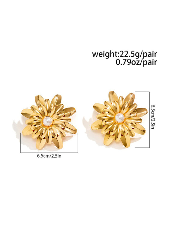Flower Shape Drop Earrings
