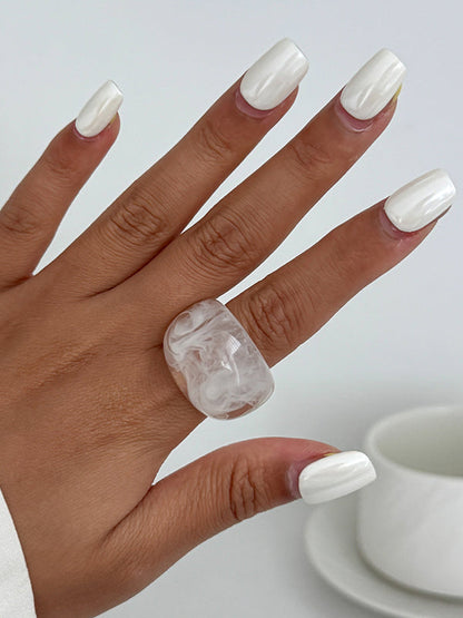 Geometric Shiny Slightly Sheer Rings Accessories