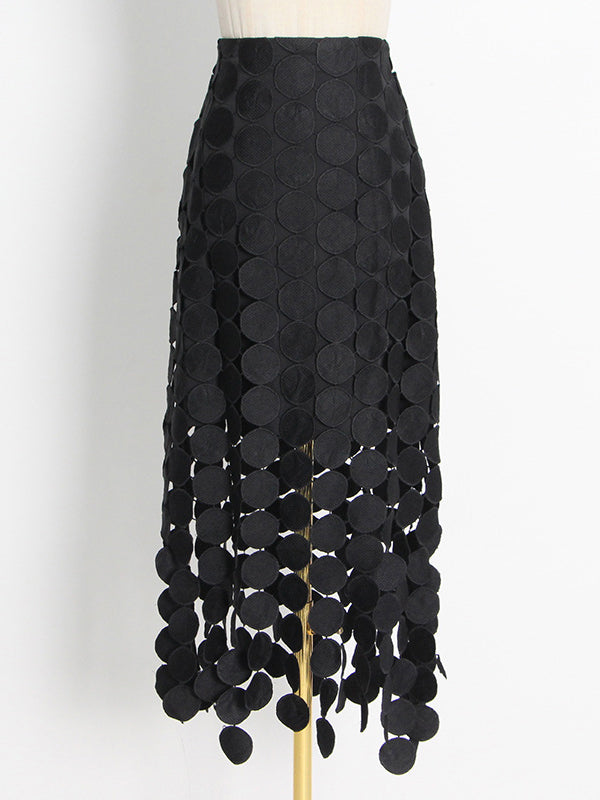 Urban Irregularity Tasseled Embroidered  Skirts