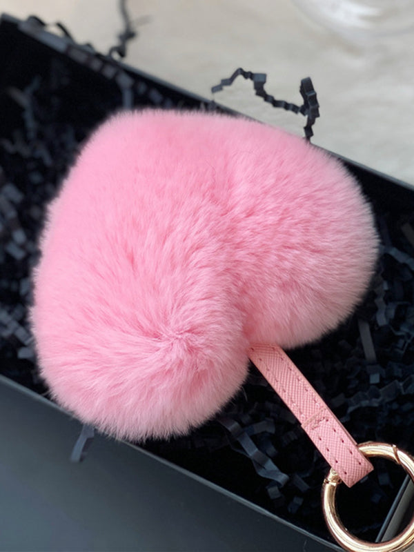 Heart Shape Bag Charm Keychain