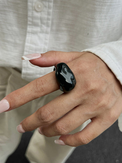 Geometric Shiny Slightly Sheer Rings Accessories