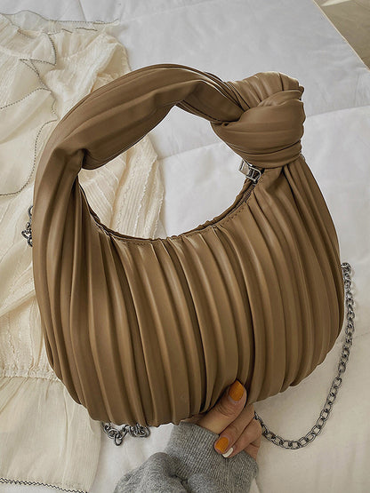 Pleated Split-Joint Zipper Bags Accessories Handbags Shoulder Bags